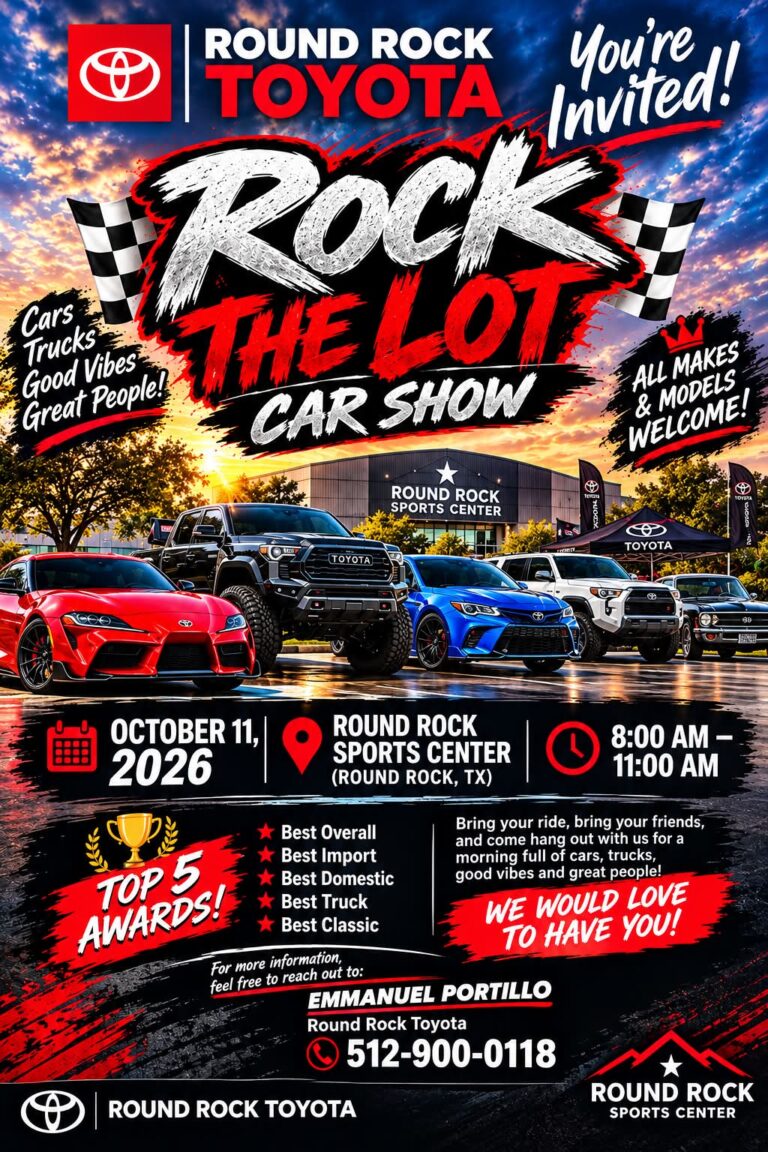 Flyer for Rock the Lot Car Show