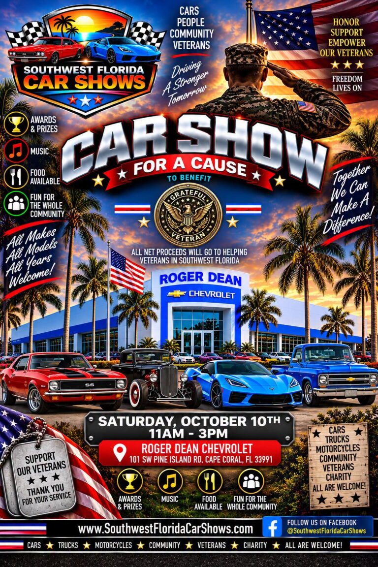 Flyer for Roger Dean Chevrolet Car Show for a Cause