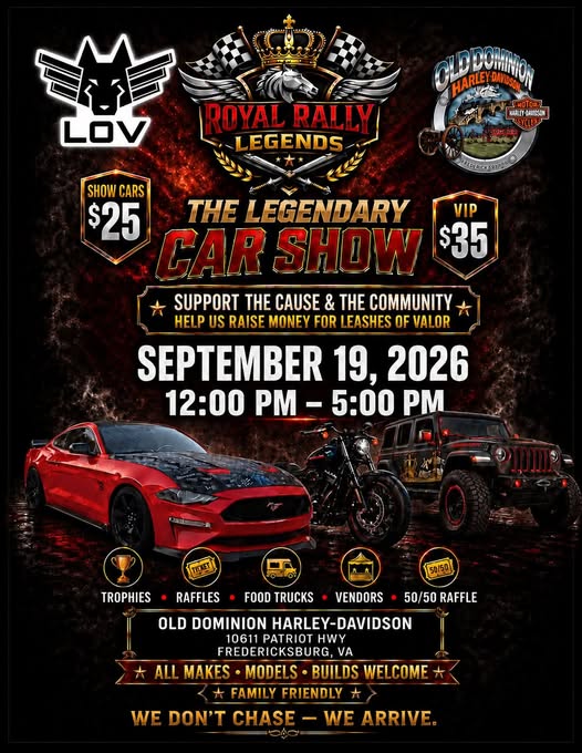 Flyer for Royal Rally Legends The Legendary Car Show