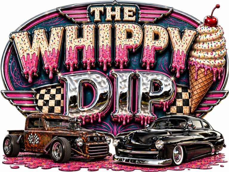 Flyer for The Whippy Dip Rust Or Shine Car Show