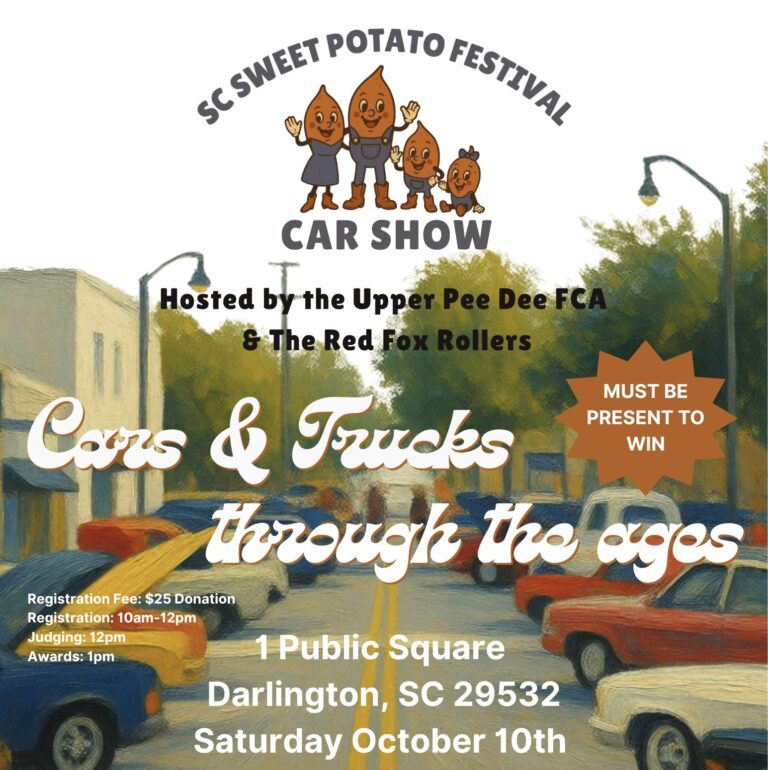 Flyer for SC Sweet Potato Festival Car Show