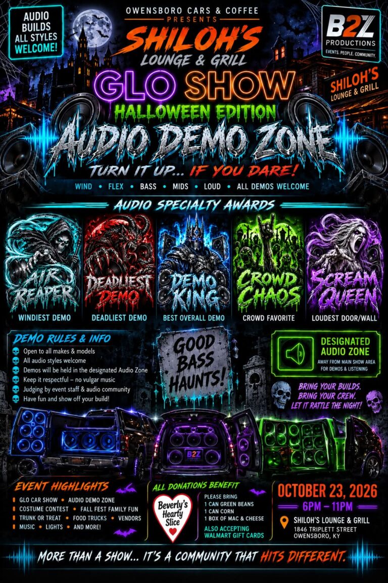 Flyer for Shiloh’s Lounge & Grill Glo Show: Halloween Edition