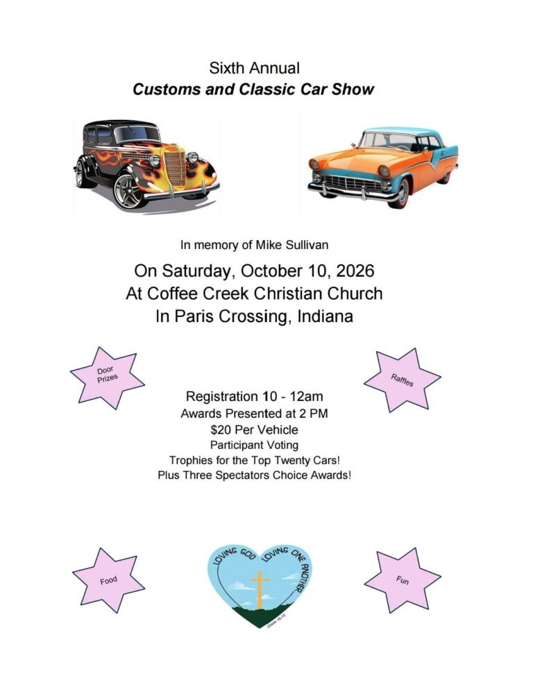 Flyer for Sixth Annual Customs and Classic Car Show