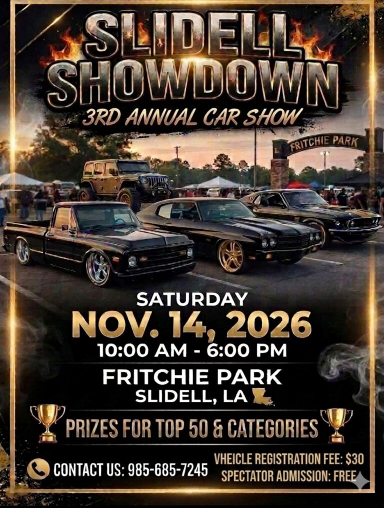 Flyer for Slidell Showdown 3rd Annual Car Show