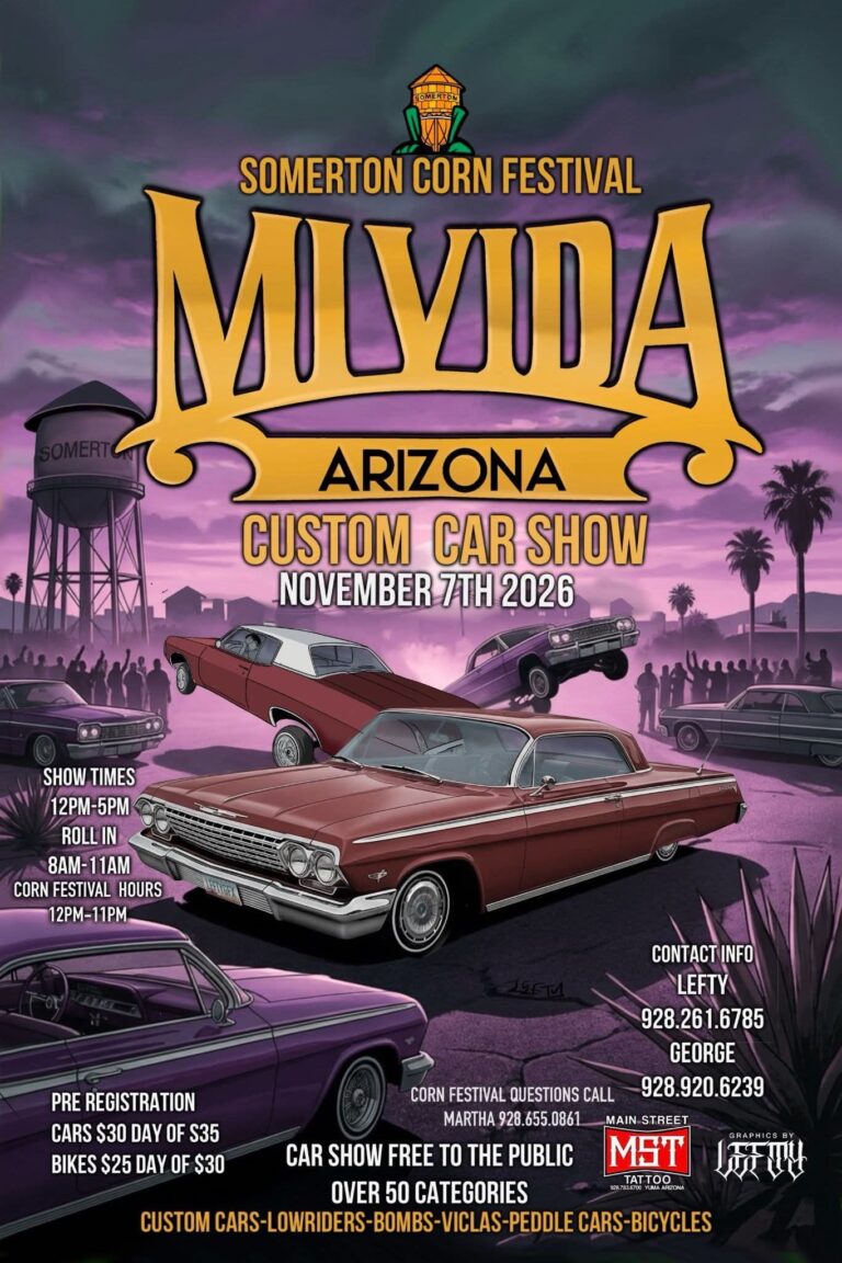 Flyer for Somerton Corn Festival Mulvida Arizona Custom Car Show