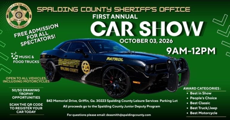 Flyer for Spalding County Sheriff’s Office First Annual Car Show
