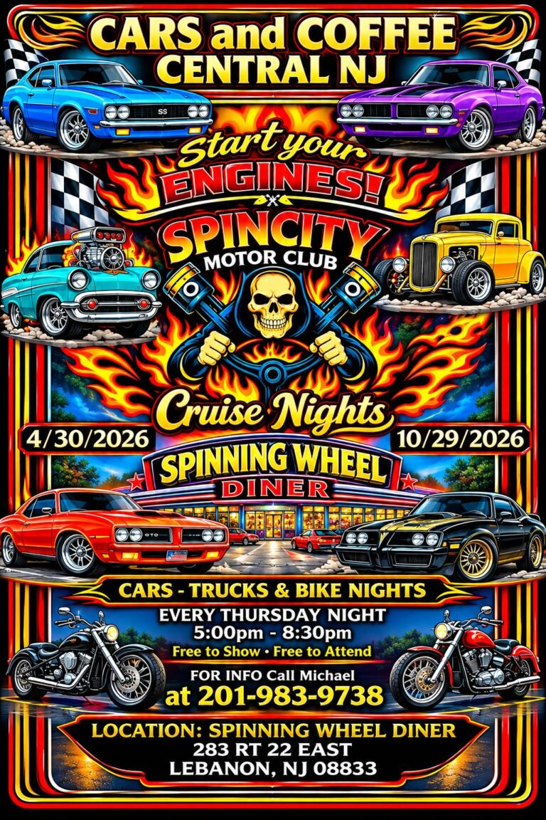 Flyer for Spincity Motor Club Cruise Nights