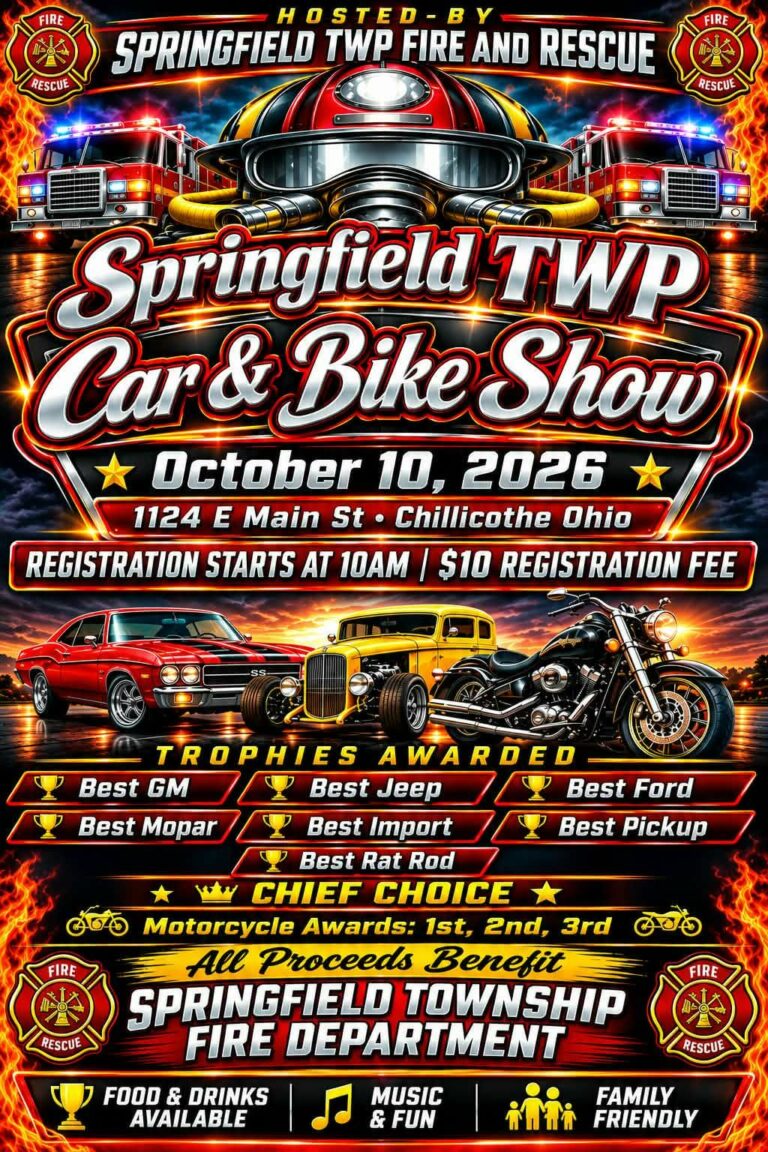 Flyer for Springfield TWP Car & Bike Show
