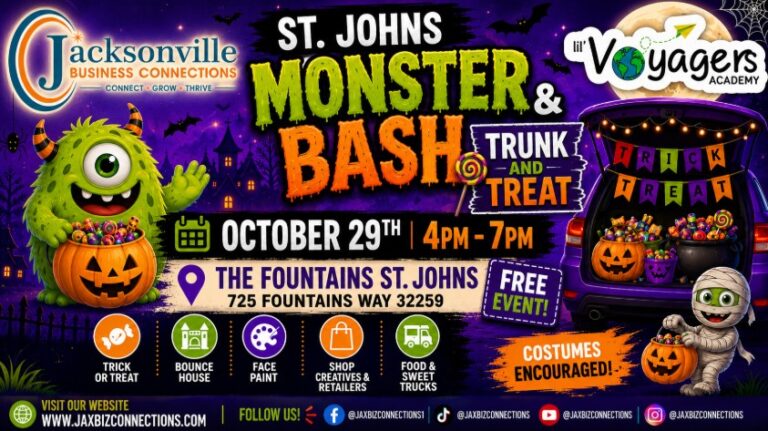 Flyer for St. Johns Monster Bash & Trunk and Treat