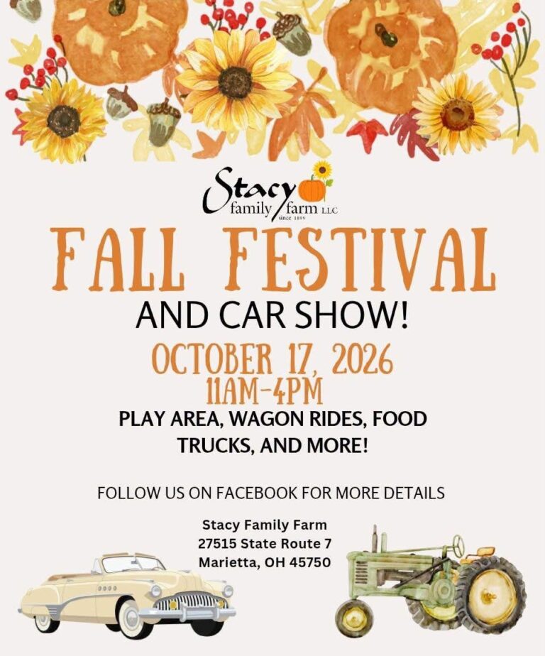 Flyer for Stacy Family Farm Fall Festival and Car Show