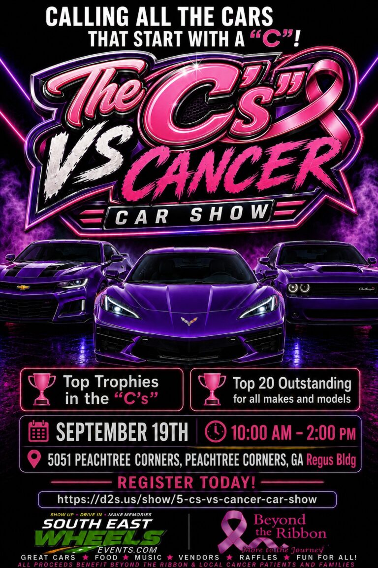 Flyer for The C’s vs Cancer Car Show