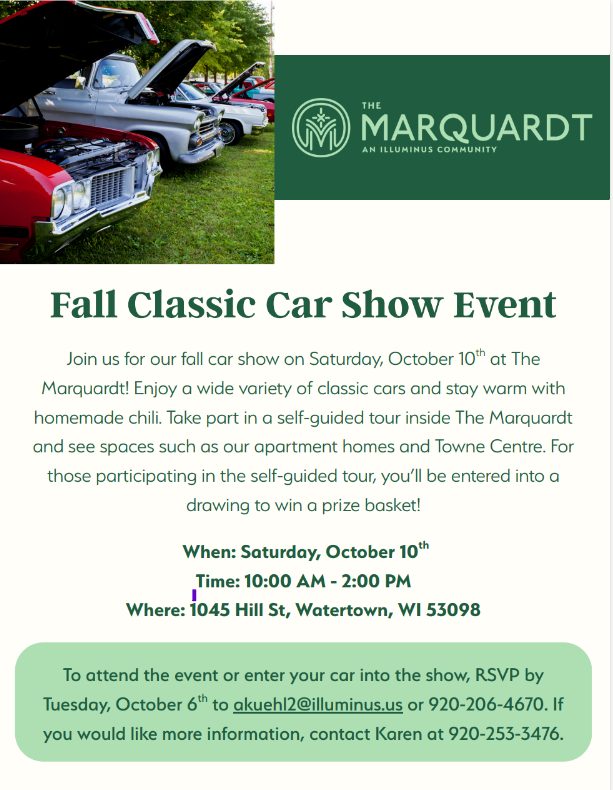 Flyer for The Marquardt Fall Classic Car Show