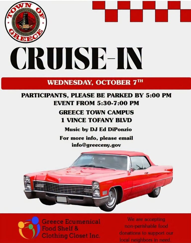 Flyer for Town of Greece Cruise-In