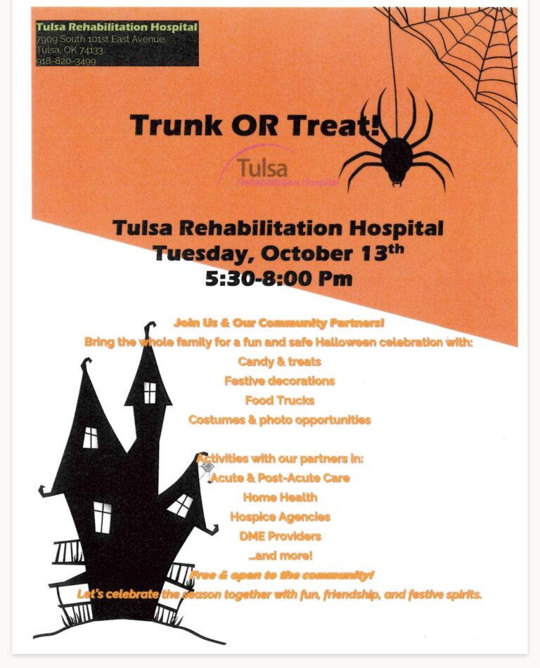 Flyer for Tulsa Rehabilitation Hospital Trunk or Treat