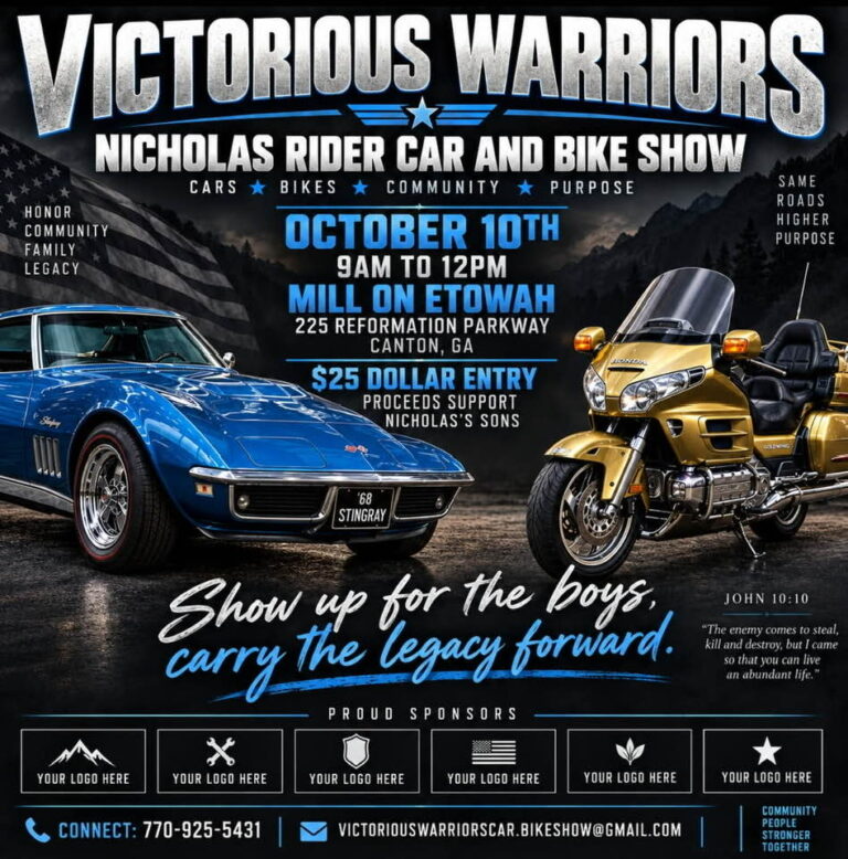 Flyer for Victorious Warriors Nicholas Rider Car and Bike Show