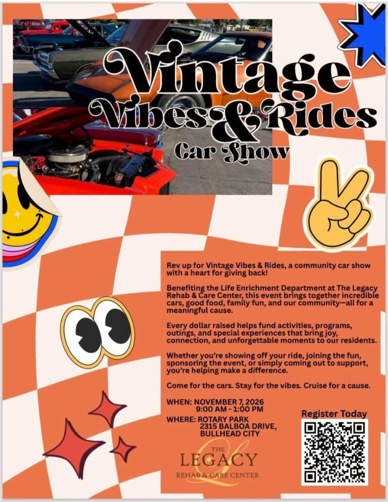 Flyer for Vintage Vibes & Rides Car Show