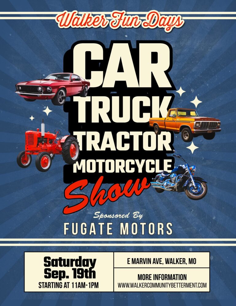 Flyer for Walker Fun Days Car, Truck, Tractor & Motorcycle Show
