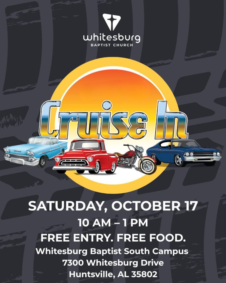 Flyer for Whitesburg Baptist Church Cruise-In