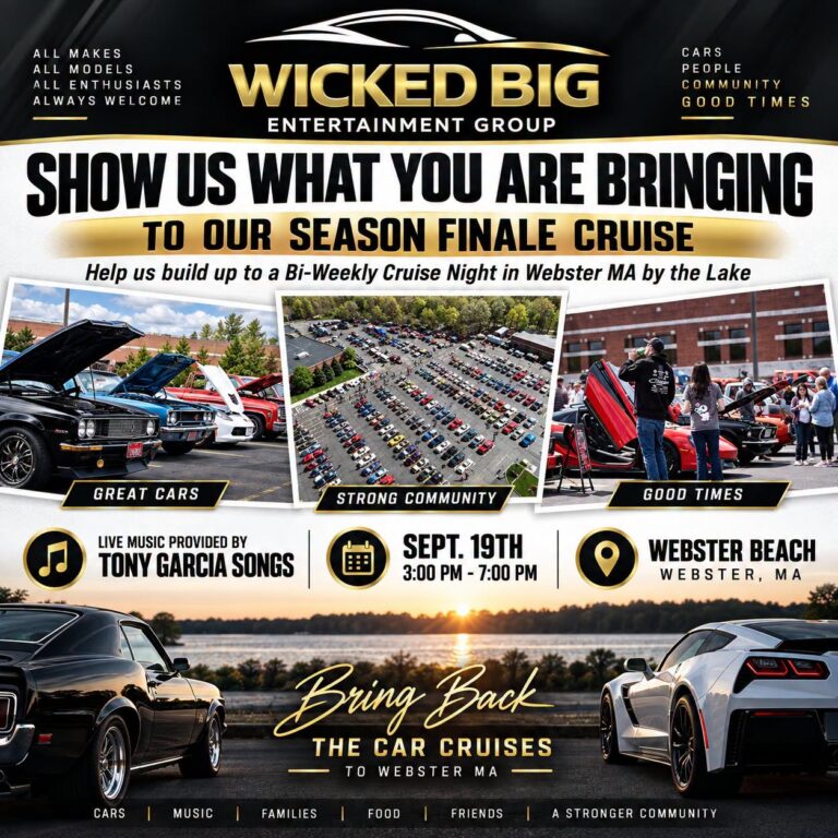 Flyer for Wicked Big Season Finale Car Cruise