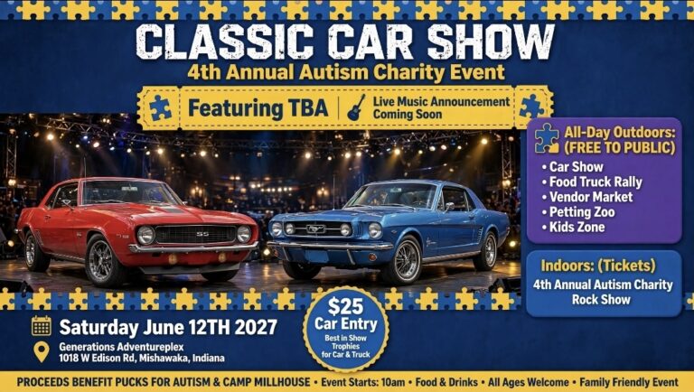 Flyer for Car Show at 4th Annual Autism Charity Event