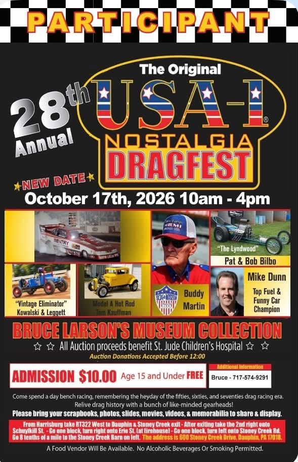 Flyer for 28th Annual USA-1 Nostalgia Dragfest