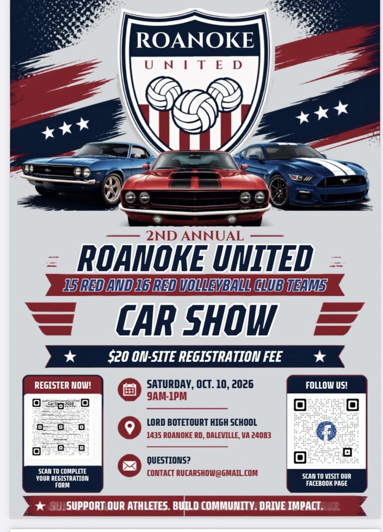Flyer for 2nd Annual Roanoke United Car Show