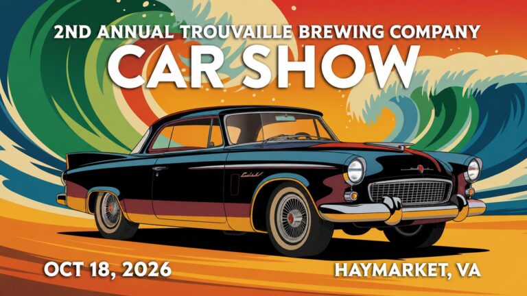 Flyer for 2nd Annual Trouvaille Brewing Company Car Show