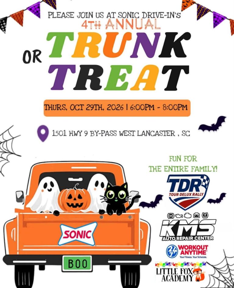 Flyer for 4th Annual Trunk or Treat at Sonic Drive-In