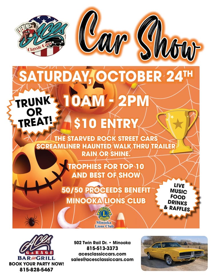 Flyer for Car Show At Aces Classic Cars