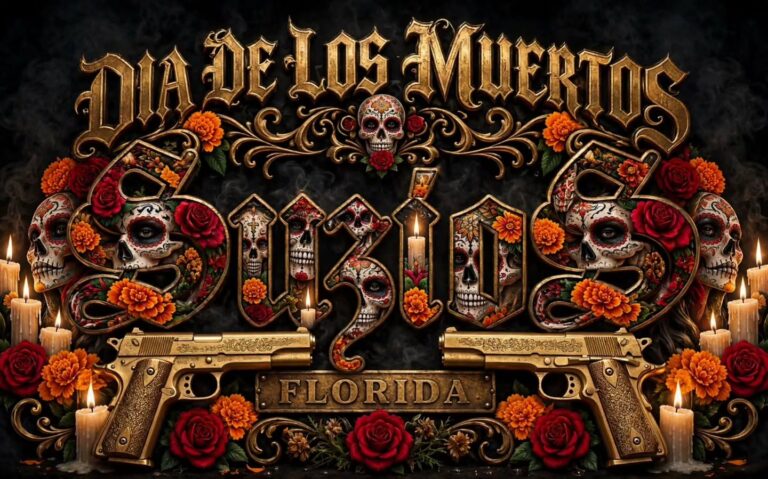 Flyer for Dia De Los Muertos At Pioneer Park