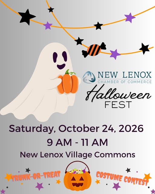 Flyer for New Lenox Chamber Of Commerce Halloween Fest Trunk Or Treat