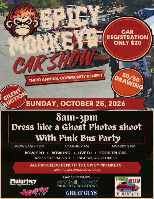 Flyer for Spicy Monkeys Car Show