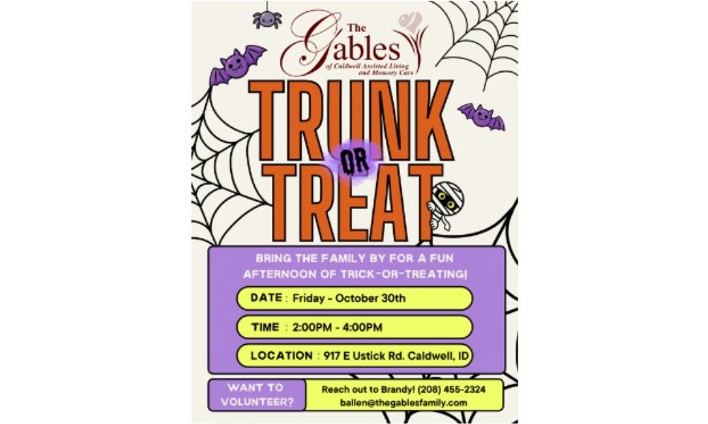 The Gables Of Caldwell Assisted Living & Memory Care Trunk Or Treat Graphic