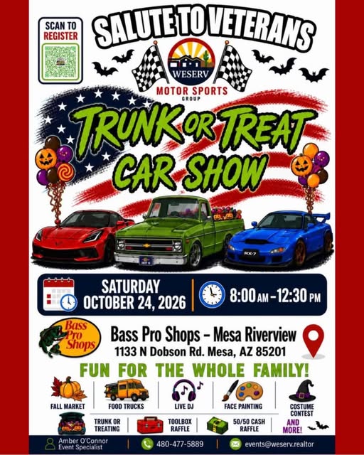 Flyer for WeSERV Trunk Or Treat Car Show