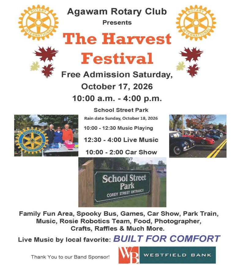 Flyer for Agawam Rotary Club Harvest Festival