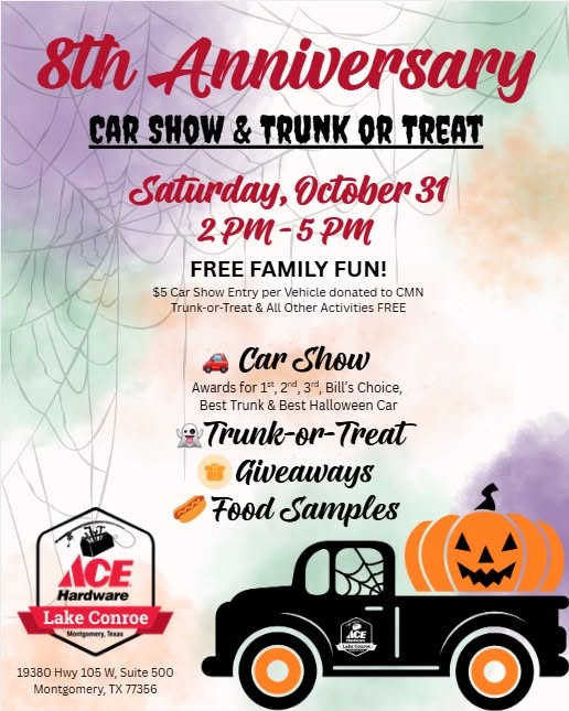 Flyer for Anniversary Car Show & Trunk Or Treat