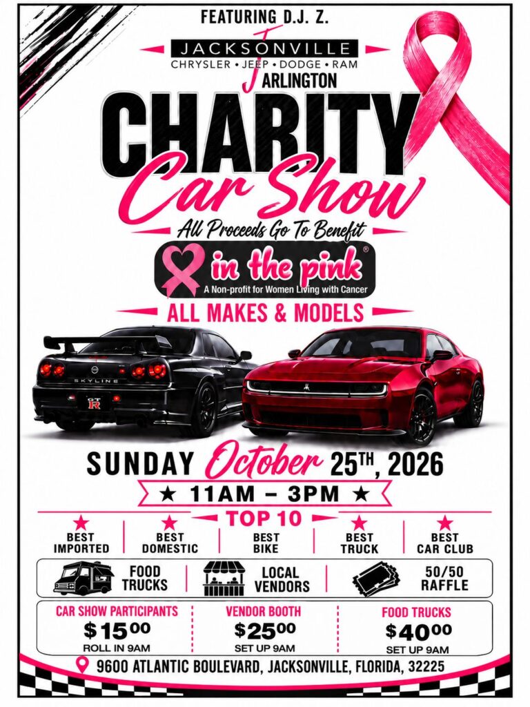 Flyer for Arlington Charity Car Show