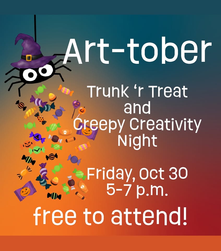 Art-tober Trunk ‘r Treat and Creepy Creativity Night Graphic