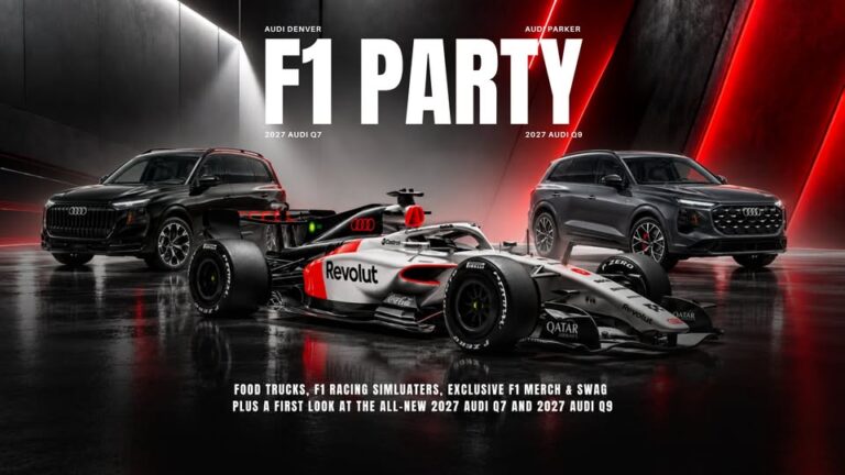 Flyer for Audi Denver F1 Party