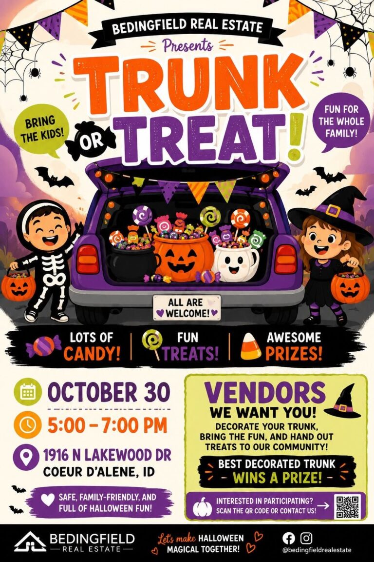 Flyer for Bedingfield Real Estate Trunk or Treat