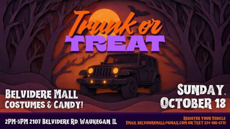 Flyer for Belvidere Mall Trunk or Treat