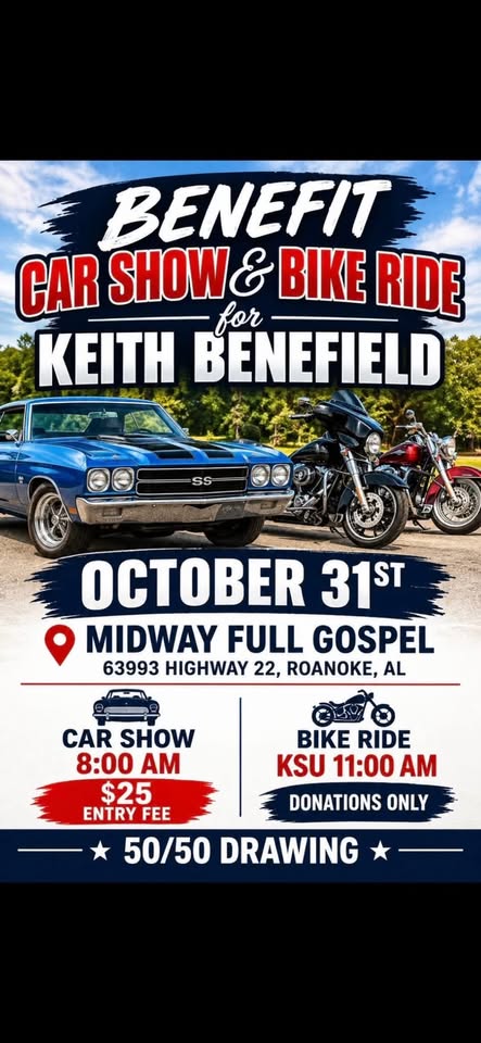 Benefit Car Show & Bike Ride For Keith Benefield Graphic