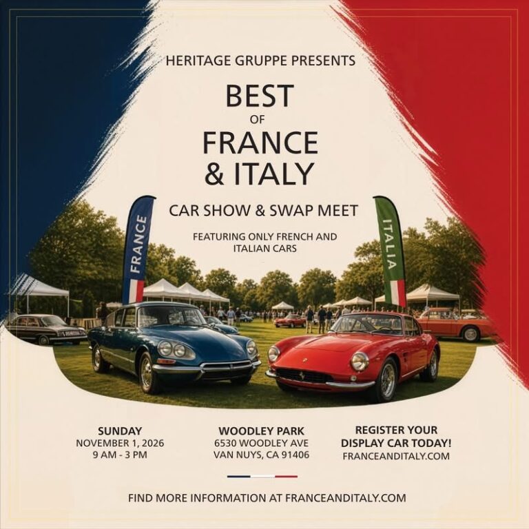 Flyer for Best of France & Italy 2026 | French & Italian Car Show