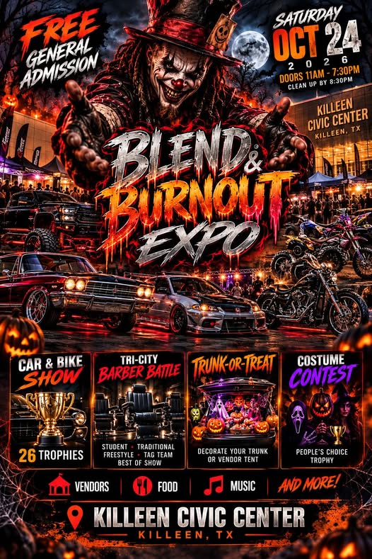 Flyer for Blend & Burnout Expo