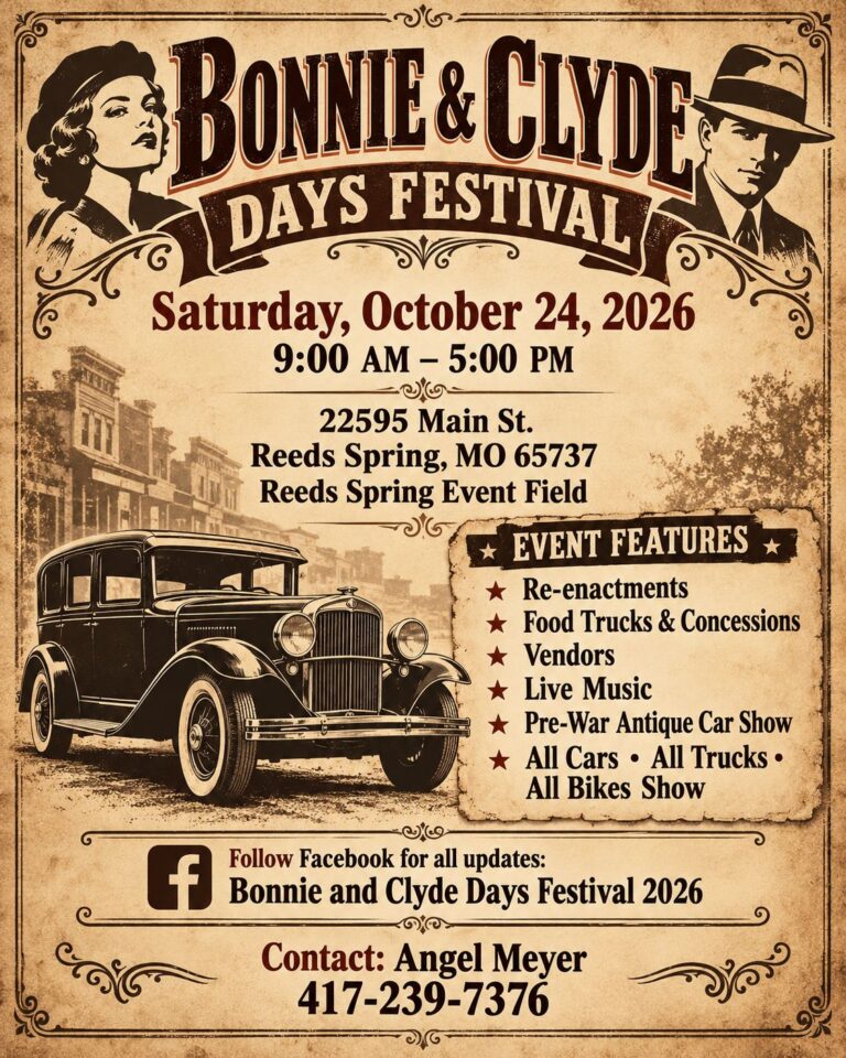 Flyer for Bonnie & Clyde Days Festival