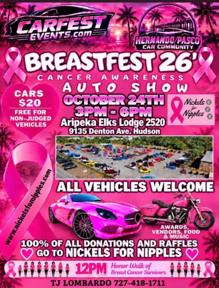 Flyer for Breastfest Cancer Awareness Auto Show
