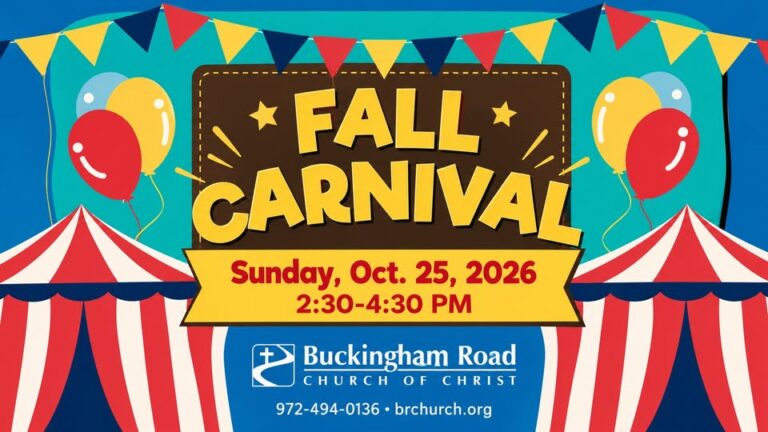 Flyer for Buckingham Road Church of Christ Fall Carnival