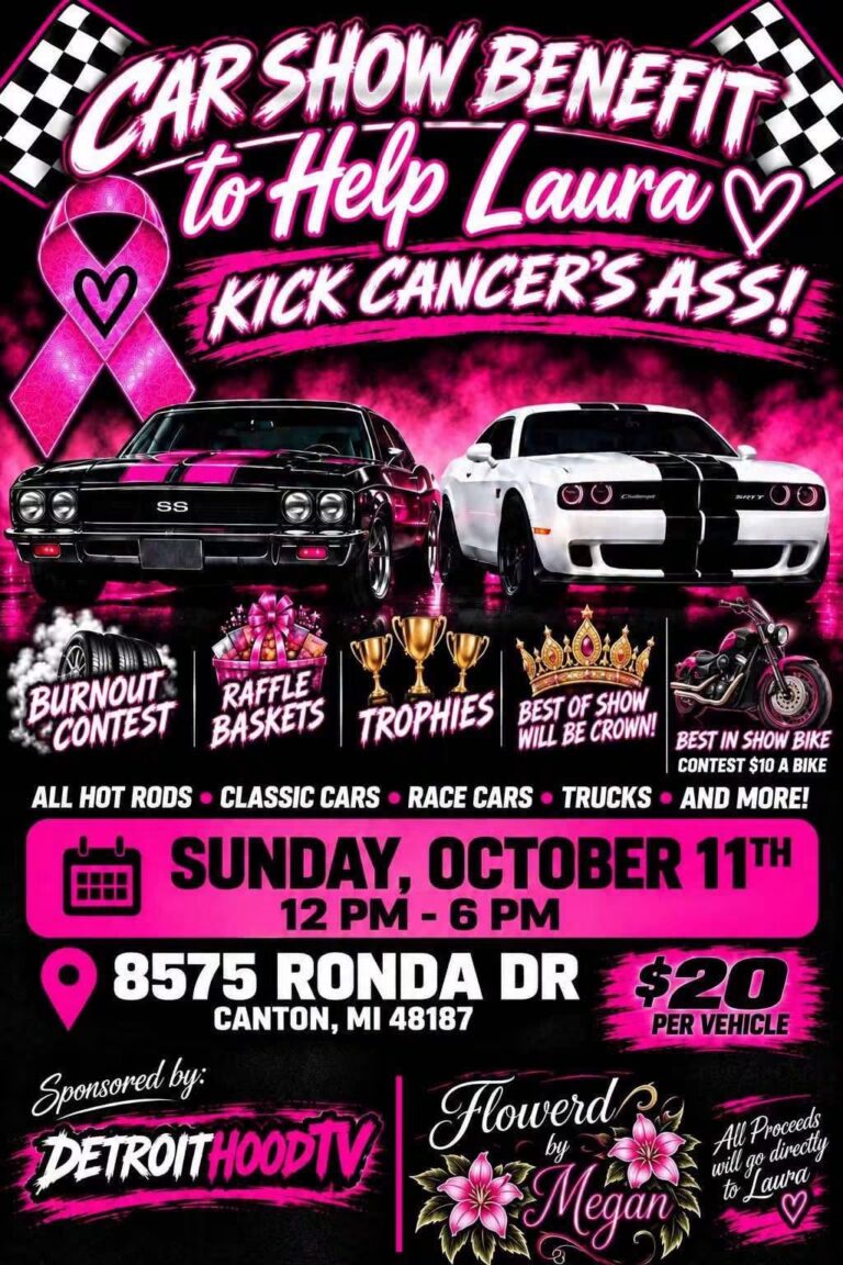 Flyer for Car Show Benefit to Help Laura