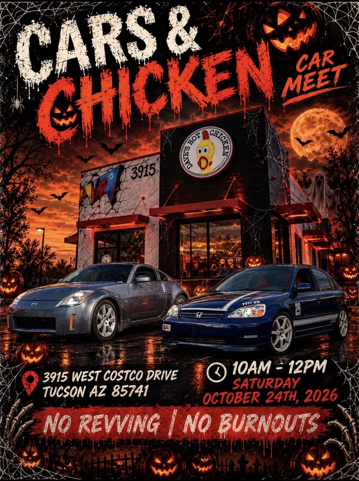 Flyer for Cars & Chicken Car Meet