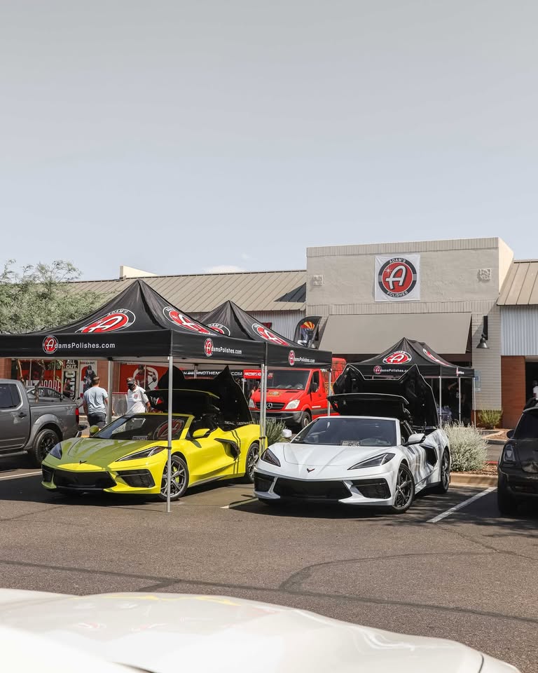 Flyer for Cars & Coffee Scottsdale – Hosted by Adam’s Polishes